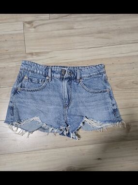 Garage Light Blue Distressed Denim Cutoff Shorts